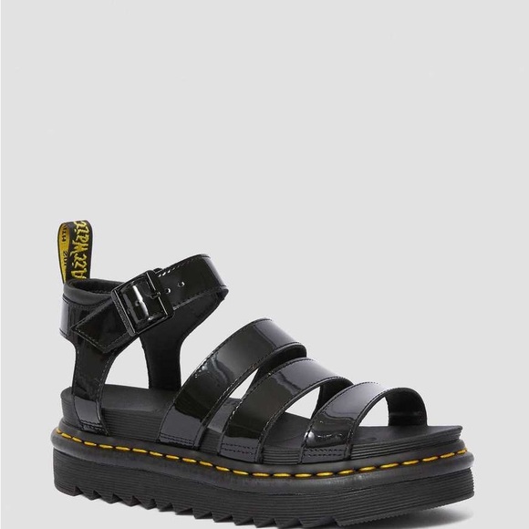 Dr. Martens Shoes - Dr. Martens Blaire Black Patent Leather Sandals